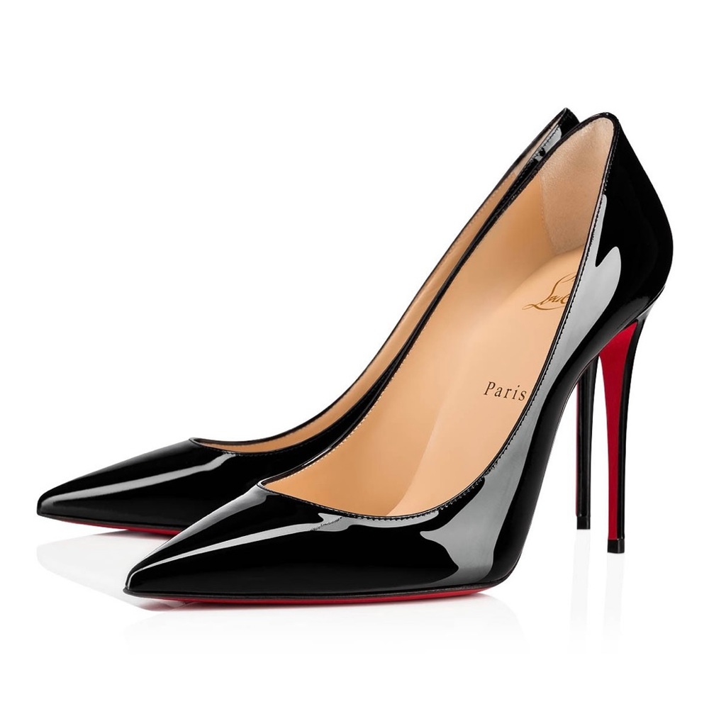 Christian Louboutin - Kate 100 Nappa Shiny Black Heels - Size #36 (US 6)